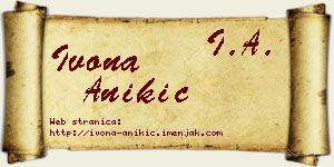 Ivona Anikić vizit kartica